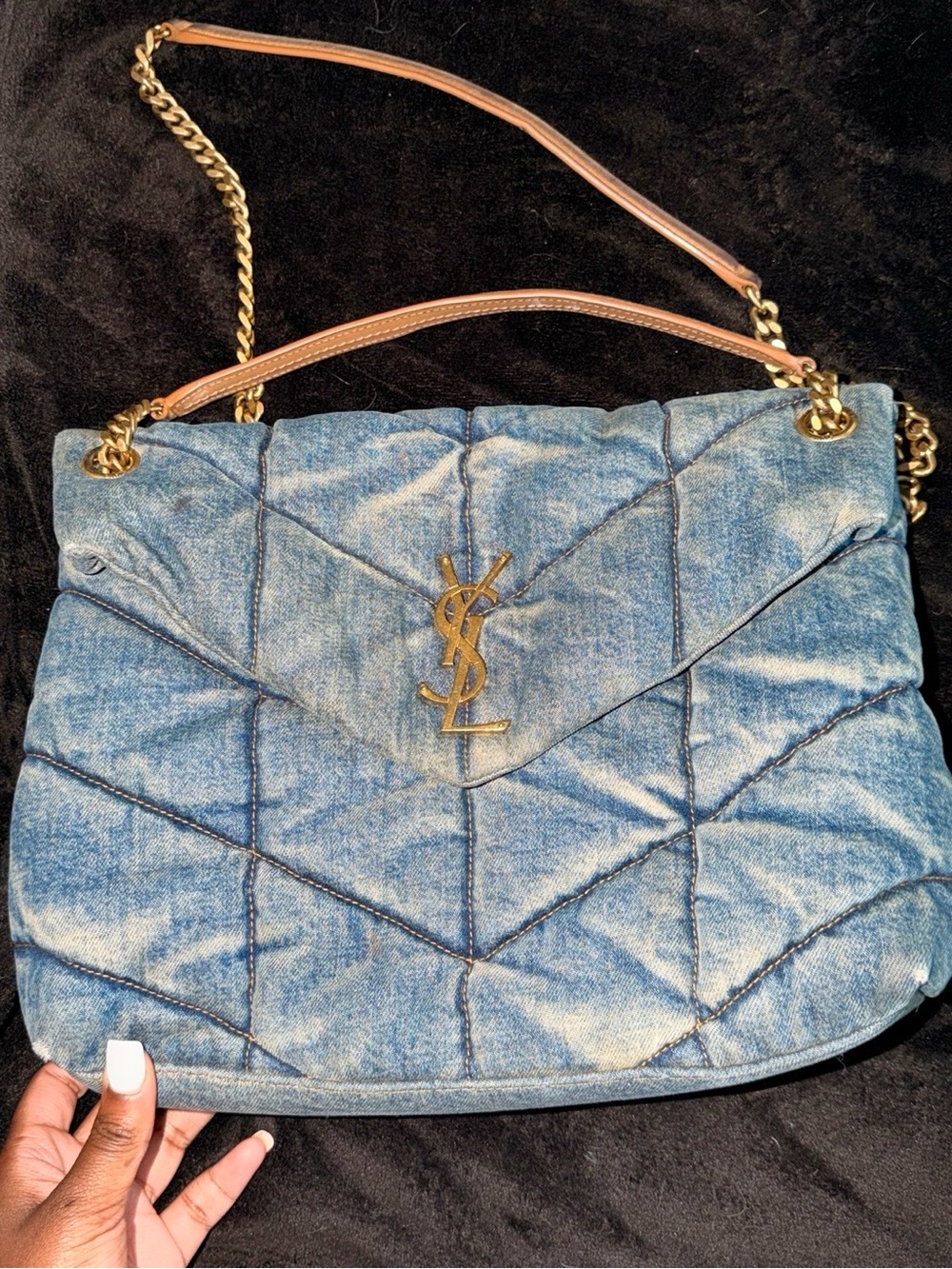 Authentic YSL Small Denim Puffer Bag - Picture 13 of 14